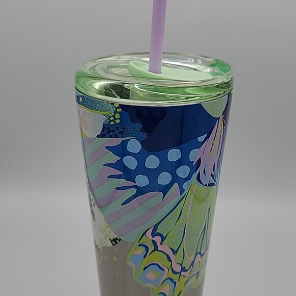 Starbucks 24 oz Cold Tumbler Stainless Double Wall Sip or Straw Lid SPRING Print - Picture 9 of 15